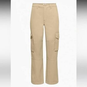 Aritzia TNA‎ Corbett Cargo Pant Size 12 Tan Loose Baggy Wide Leg 90s Y2K Utility